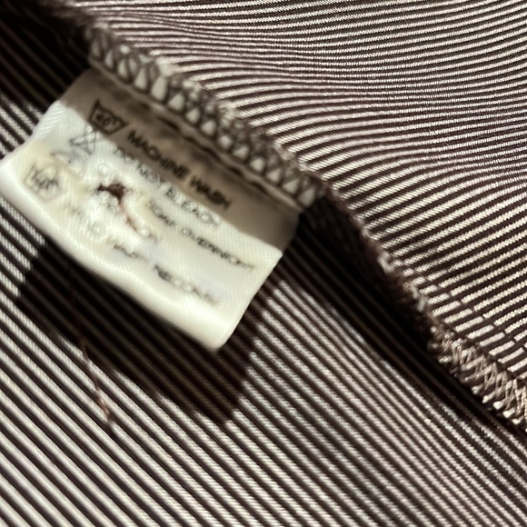 Scarlet brown striped frilled front shirt - Picture 9 of 9